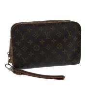 Pre-owned Canvas clutches Louis Vuitton Vintage , Brown , Dames