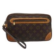 Pre-owned Canvas clutches Louis Vuitton Vintage , Brown , Dames