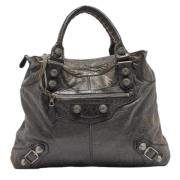 Pre-owned Leather totes Balenciaga Vintage , Gray , Dames