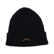 Wollen Logo Geborduurde Beanie Paul & Shark , Black , Heren