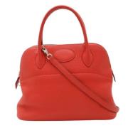 Pre-owned Leather handbags Hermès Vintage , Red , Dames