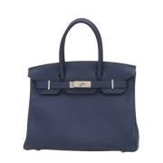 Pre-owned Leather handbags Hermès Vintage , Blue , Dames