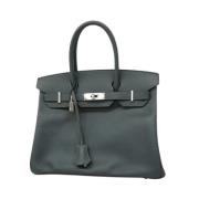 Pre-owned Leather handbags Hermès Vintage , Gray , Dames