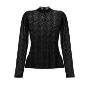 Zwarte Mesh Moon Diamant Sweater Marine Serre , Black , Dames