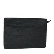 Pre-owned Leather clutches Louis Vuitton Vintage , Black , Dames