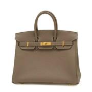 Pre-owned Leather handbags Hermès Vintage , Gray , Dames