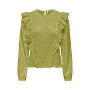 Grace Longsleeve Top Oasis Groen Only , Green , Dames