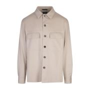 Witte Alba Cashmere Overshirt Ermenegildo Zegna , White , Heren