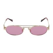 Ronde Metalen Frame Zonnebril Miu Miu , Yellow , Unisex