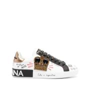 Witte Kalf Sneaker Dolce & Gabbana , Multicolor , Dames