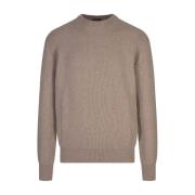 Luxe Cashmere Crew Neck Sweater Ermenegildo Zegna , Brown , Heren