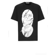 Zwart Marmer Effect T-shirt IH NOM UH NIT , Black , Heren