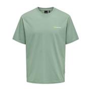 Gedrukt T-shirt in Chinois Green Only & Sons , Green , Heren