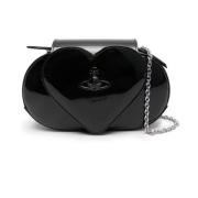 Zwarte Leren Ketting-Link Schoudertas Vivienne Westwood , Black , Dame...