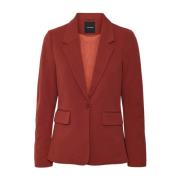 Slim Blazer Fired Brick Rood Vero Moda , Red , Dames