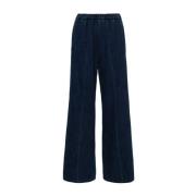 Blauwe Denim Wide Leg Jeans Forte Forte , Blue , Dames