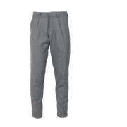 Wollen Broek Tapered Fit Regular Taille Cruna , Gray , Heren