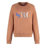 Geribbelde Katoenen Crew-Neck Sweatshirt See by Chloé , Pink , Dames