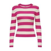 Paarse Crew Neck Pullover Vrouwen Jacqueline de Yong , Pink , Dames