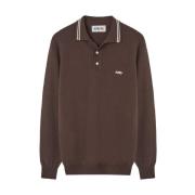 Bruine Polo Sweater met Logo Autry , Brown , Heren