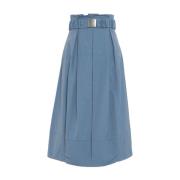 Kuitlange rok met tailleband Vicario Cinque , Blue , Dames