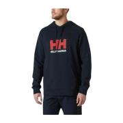 Navy Blauw Logo Hoodie Helly Hansen , Blue , Heren