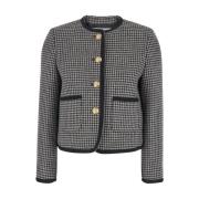 Klassieke Boucle Tweed Jas in Grijs Dunst , Gray , Dames