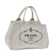 Pre-owned Canvas handbags Prada Vintage , White , Dames