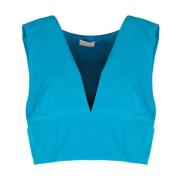 Elegante V-hals Top Liu Jo , Blue , Dames