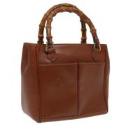 Pre-owned Leather handbags Gucci Vintage , Brown , Dames