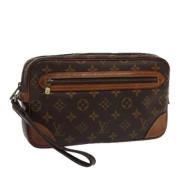 Pre-owned Canvas clutches Louis Vuitton Vintage , Brown , Dames