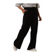 Zwarte Viscose Blend Stretch Broek Summum Woman , Black , Dames