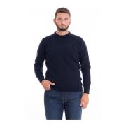 Heren Wol Pullover Sweater Barbour , Blue , Heren