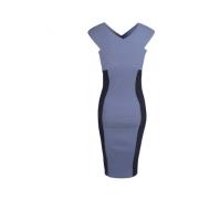 Midi Gebreide Jurk Geribbelde Textuur Pinko , Blue , Dames