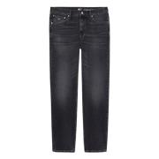 Zwarte Slim Fit Straight Cut Jeans Tommy Hilfiger , Black , Heren