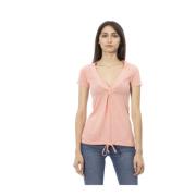 Korte Mouw Ronde Hals T-Shirt Trussardi , Pink , Dames