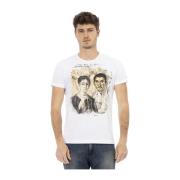 Korte Mouw Ronde Hals T-shirt Trussardi , White , Heren