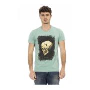 Korte Mouw Ronde Hals T-shirt Trussardi , Green , Heren