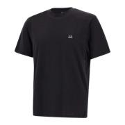 Heren Katoenen Logo T-shirt Zwart C.p. Company , Black , Heren