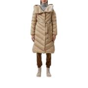 Lange Beige Technische Jas met Capuchon add , Beige , Dames