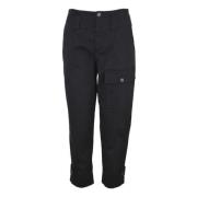 Stretch Satijnen Broek Over Fit Pinko , Black , Dames