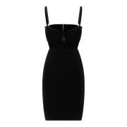 Zwarte Mini Jurk met Hartvormige Halslijn Pinko , Black , Dames