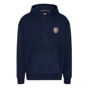 Blauwe hoodie met geborduurd logo Tommy Hilfiger , Blue , Heren