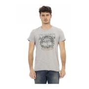 Korte Mouw Ronde Hals T-Shirt Trussardi , Gray , Heren