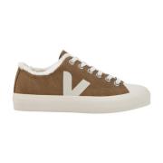 Beige Sneakers met Witte Details Veja , Brown , Dames