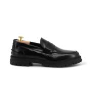 Zwarte leren heren loafers Duca di Morrone , Black , Heren