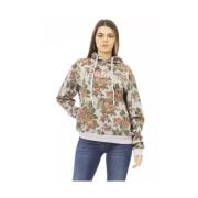 Grijze Hoodie met Logo Baldinini , Multicolor , Dames