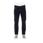 Mannen Regular Jeans met Logo Knoop Baldinini , Blue , Heren