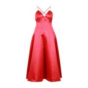 Fuchsia Duchesse Lange Jurk Philosophy di Lorenzo Serafini , Pink , Da...