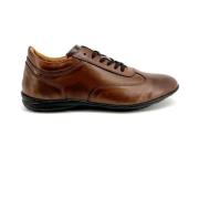 Bruin Leren Veterschoenen Ronde Neus Duca di Morrone , Brown , Heren